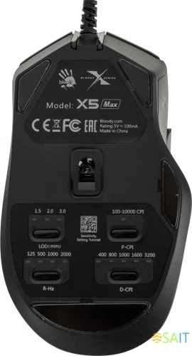 Мышь A4Tech Bloody X5 Max черный оптическая 10000dpi USB 9but