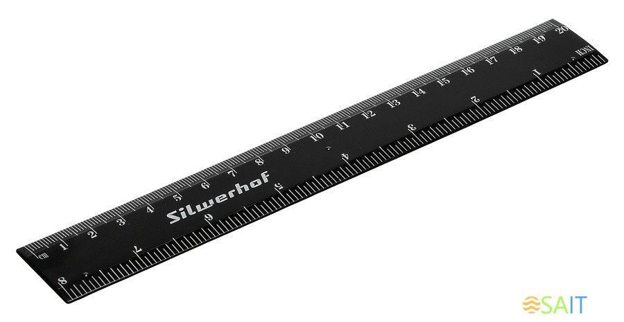 Линейка Silwerhof 160163 пластик дл.20см черный спайка