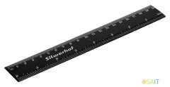 Линейка Silwerhof 160163 пластик дл.20см черный спайка