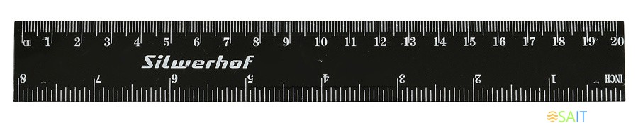 Линейка Silwerhof 160163 пластик дл.20см черный спайка