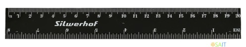 Линейка Silwerhof 160163 пластик дл.20см черный спайка