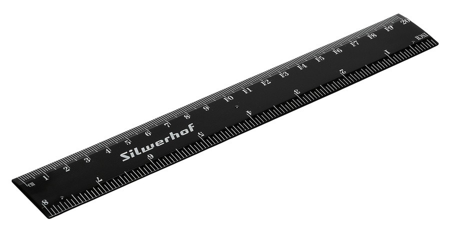 Линейка Silwerhof 160163 пластик дл.20см черный спайка