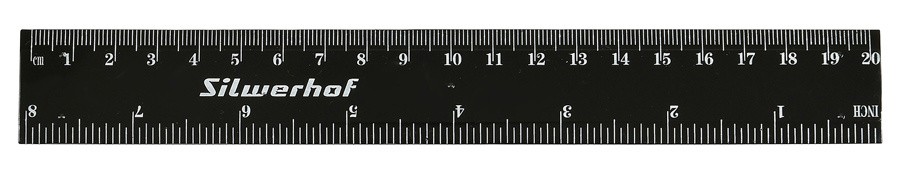 Линейка Silwerhof 160163 пластик дл.20см черный спайка