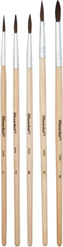 Набор кистей Silwerhof Монстрики (наб.5шт) пон.круг.№1-5 дерев.лакир.ручка