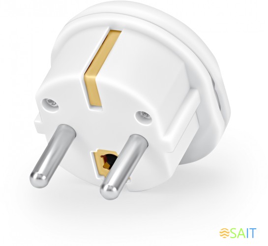 Адаптер-переходник Buro BU-PA01-W (1 розетка) белый (пакет ПЭ)