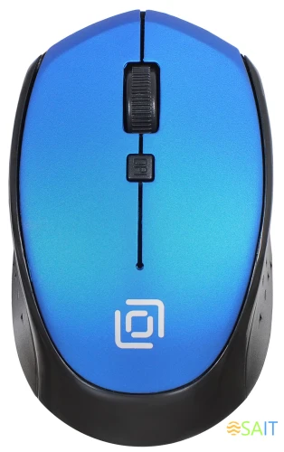 Мышь Оклик 488MW черный/синий оптическая 1600dpi беспров. USB для ноутбука 4but (1196569)