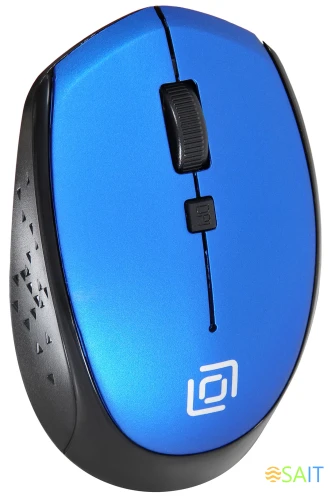 Мышь Оклик 488MW черный/синий оптическая 1600dpi беспров. USB для ноутбука 4but (1196569)