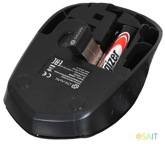 Мышь Оклик 488MW черный/синий оптическая 1600dpi беспров. USB для ноутбука 4but (1196569)