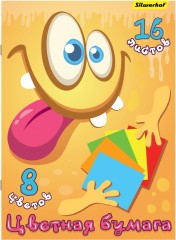 Бумага цветная Silwerhof одност. 16л. 8цв. A4 Монстрики 50г/м2 обл.бум.офсет скрепка