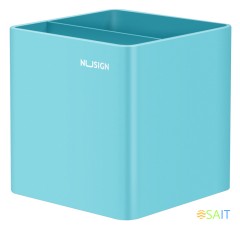 Подставка Deli ENS011blue Nusign 2отд. для письменных принадлежностей 84х84х86мм синий пластик