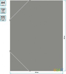 Папка-короб на резинке Бюрократ -BA40/07GREY пластик 0.7мм корешок 40мм A4 серый
