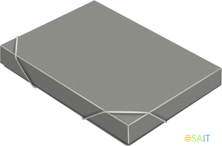 Папка-короб на резинке Бюрократ -BA40/07GREY пластик 0.7мм корешок 40мм A4 серый