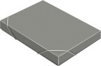 Папка-короб на резинке Бюрократ -BA40/07GREY пластик 0.7мм корешок 40мм A4 серый