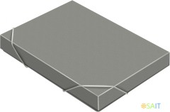 Папка-короб на резинке Бюрократ -BA40/07GREY пластик 0.7мм корешок 40мм A4 серый