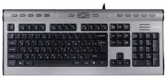 Клавиатура A4Tech KLS-7MUU серебристый/черный USB slim Multimedia (KLS-7MUU USB)