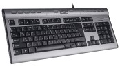 Клавиатура A4Tech KLS-7MUU серебристый/черный USB slim Multimedia (KLS-7MUU USB)