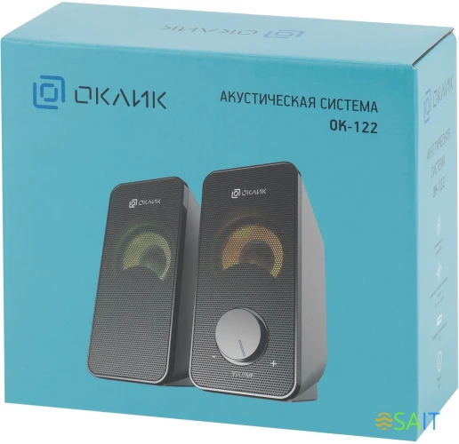 Колонки Оклик OK-122 2.0 черный 6Вт