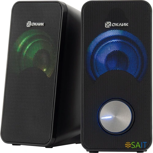 Колонки Оклик OK-122 2.0 черный 6Вт