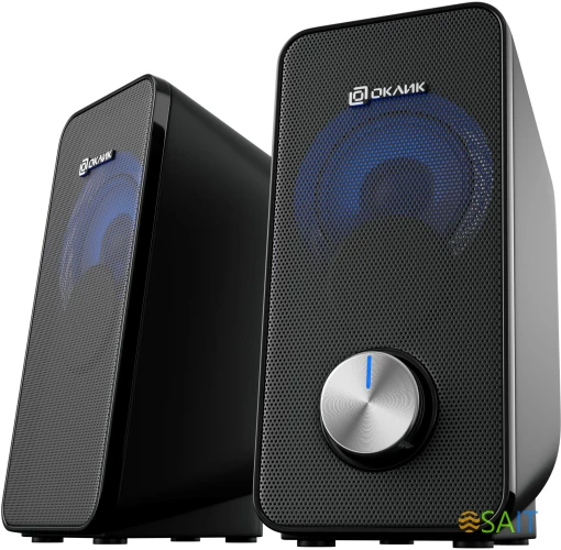 Колонки Оклик OK-122 2.0 черный 6Вт