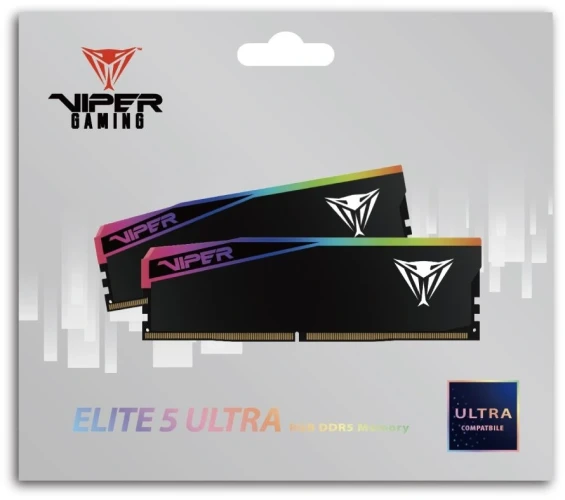 Память DDR5 2x32GB 6000MHz Patriot VEUR564G6028K Viper Elite 5 Ultra RGB RTL Gaming PC5-48000 CL28 DIMM 288-pin 1.4В kit single rank с радиатором Ret