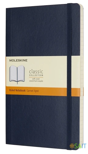 Блокнот Moleskine CLASSIC SOFT QP616B20 Large 130х210мм 192стр. линейка мягкая обложка синий сапфир