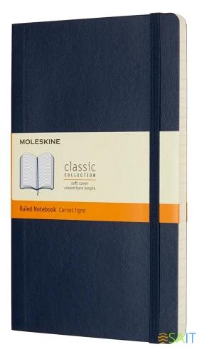 Блокнот Moleskine CLASSIC SOFT QP616B20 Large 130х210мм 192стр. линейка мягкая обложка синий сапфир