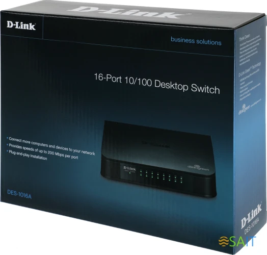 Коммутатор D-Link DES-1016A/E2A 16x100Мбит/с неуправляемый