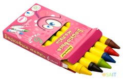 Восковые мелки Silwerhof Jumbo Монстрики круглые 6цв. дл.115ммд.14мм картон.кор.