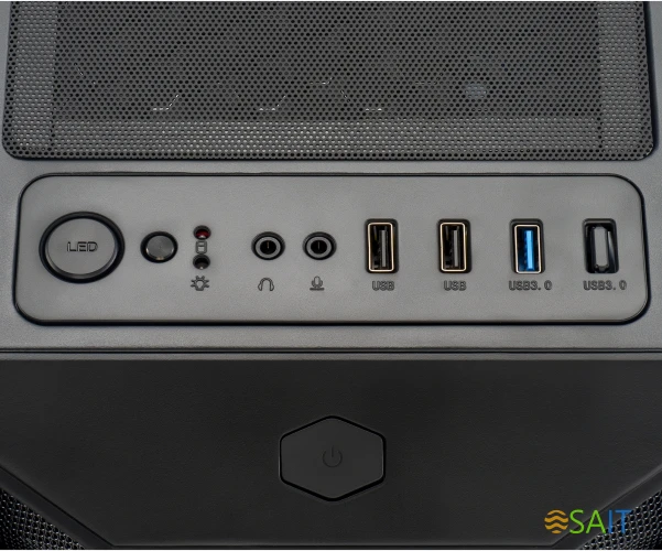 Корпус Оклик OCC-MD302 черный без БП ATX 6x120mm 2xUSB2.0 1xUSB3.0 audio bott PSU