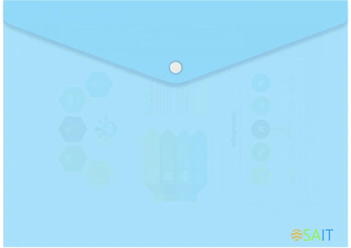 Конверт на кнопке Бюрократ Pastel -PKPAST/BLUE A4 пластик 0.18мм голубой