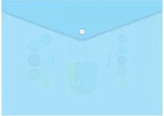 Конверт на кнопке Бюрократ Pastel -PKPAST/BLUE A4 пластик 0.18мм голубой