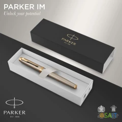Ручка роллер Parker IM Core T321 (1931663) Brushed Metal GT F черн. черн. подар.кор.