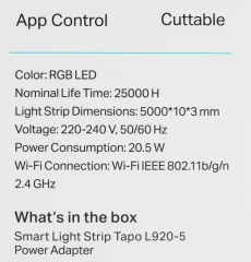 Умная светодиодная лента TP-Link Tapo L920-5 5м