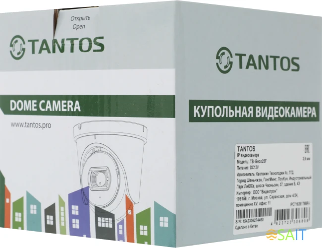 Камера видеонаблюдения IP Tantos TSi-Beco25F 3.6-3.6мм цв. корп.:белый/черный (00-00122953)