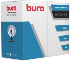 Кабель сетевой Buro BU-CCA-048 UTP 4 пары cat.5E solid 0.48мм CCA 305м серый