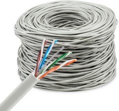 Кабель сетевой Buro BU-CCA-048 UTP 4 пары cat.5E solid 0.48мм CCA 305м серый