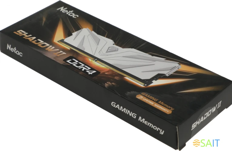 Память DDR4 8GB 3200MHz Netac NTSWD4P32SP-08W Shadow II RTL Gaming PC4-25600 CL16 DIMM 288-pin 1.35В Intel с радиатором Ret