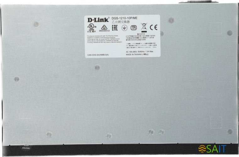 Коммутатор D-Link DGS-1210-10P/ME/A1A 8x1Гбит/с 2SFP 8PoE управляемый
