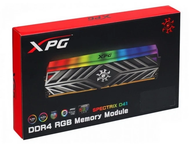 Память DDR4 2x8GB 3200MHz A-Data AX4U32008G16A-DT41 XPG Spectrix D41 RGB RTL Gaming PC4-25600 CL16 DIMM 288-pin 1.35В kit с радиатором Ret