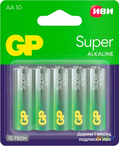 Батарея GP Super Alkaline 24A/IVI-2CR10 AAA (10шт) блистер