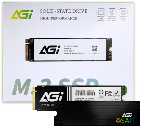 Накопитель SSD AGi PCIe 4.0 x4 2TB AGI2T0G44AI828 AI828 M.2 2280