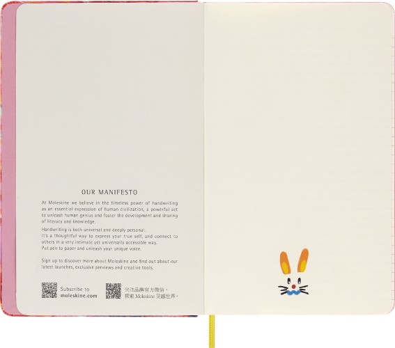 Блокнот Moleskine LIMITED EDITION YEAR OF THE RABBIT LECNYRABBITQP060A Large 130х210мм обложка текстиль 176стр. линейка розовый