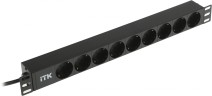 Блок распределения питания ITK алюминевый профиль PH22-9D2 гор.размещ. 9xSchuko базовые 10A C14 2м