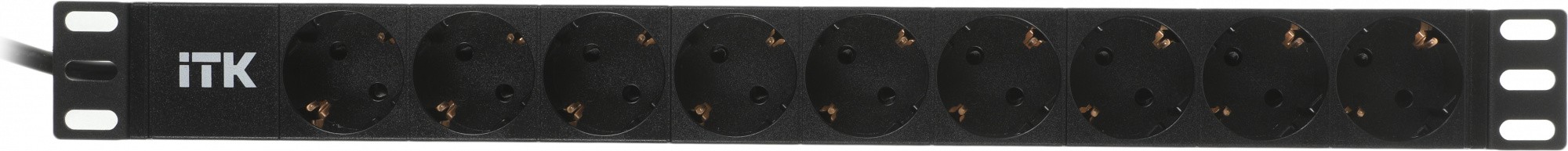 Блок распределения питания ITK алюминевый профиль PH22-9D2 гор.размещ. 9xSchuko базовые 10A C14 2м