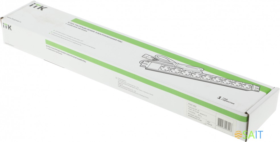 Блок распределения питания ITK алюминевый профиль PH22-9D2 гор.размещ. 9xSchuko базовые 10A C14 2м