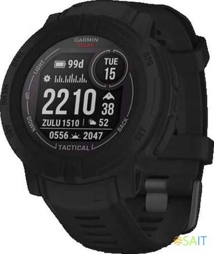 Смарт-часы Garmin Instinct 2 Solar 45мм 0.9" AMOLED корп.черный силикон рем.черный (010-02627-03)