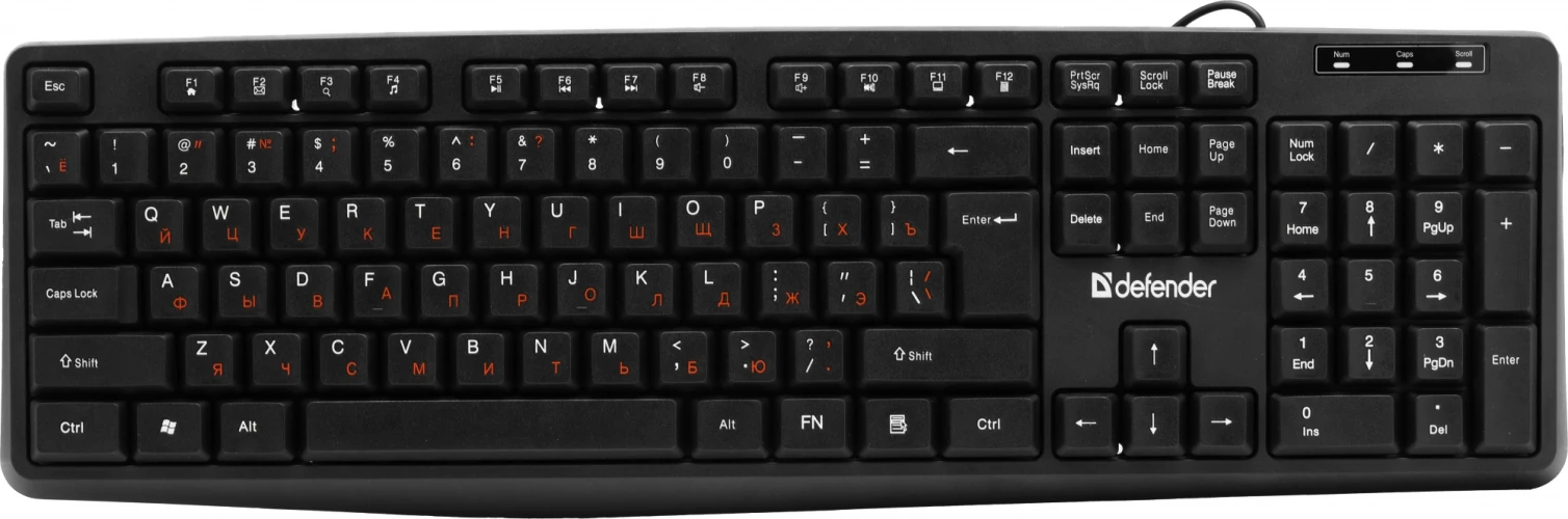 Клавиатура Defender Concept HB-164 черный USB Multimedia (45164)