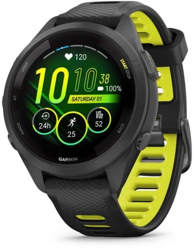 Смарт-часы Garmin Forerunner 265S 27.5мм 1.1" AMOLED корп.черный силикон рем.черный/желтый (010-02810-13)