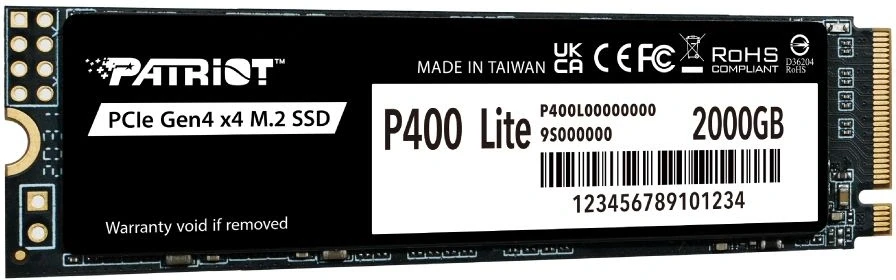 Накопитель SSD Patriot PCIe 4.0 x4 2TB P400LP2KGM28H P400 Lite M.2 2280