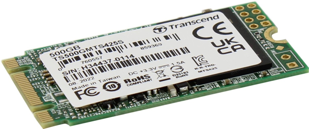 Накопитель SSD Transcend SATA-III 500GB TS500GMTS425S 425S M.2 2242 0.3 DWPD